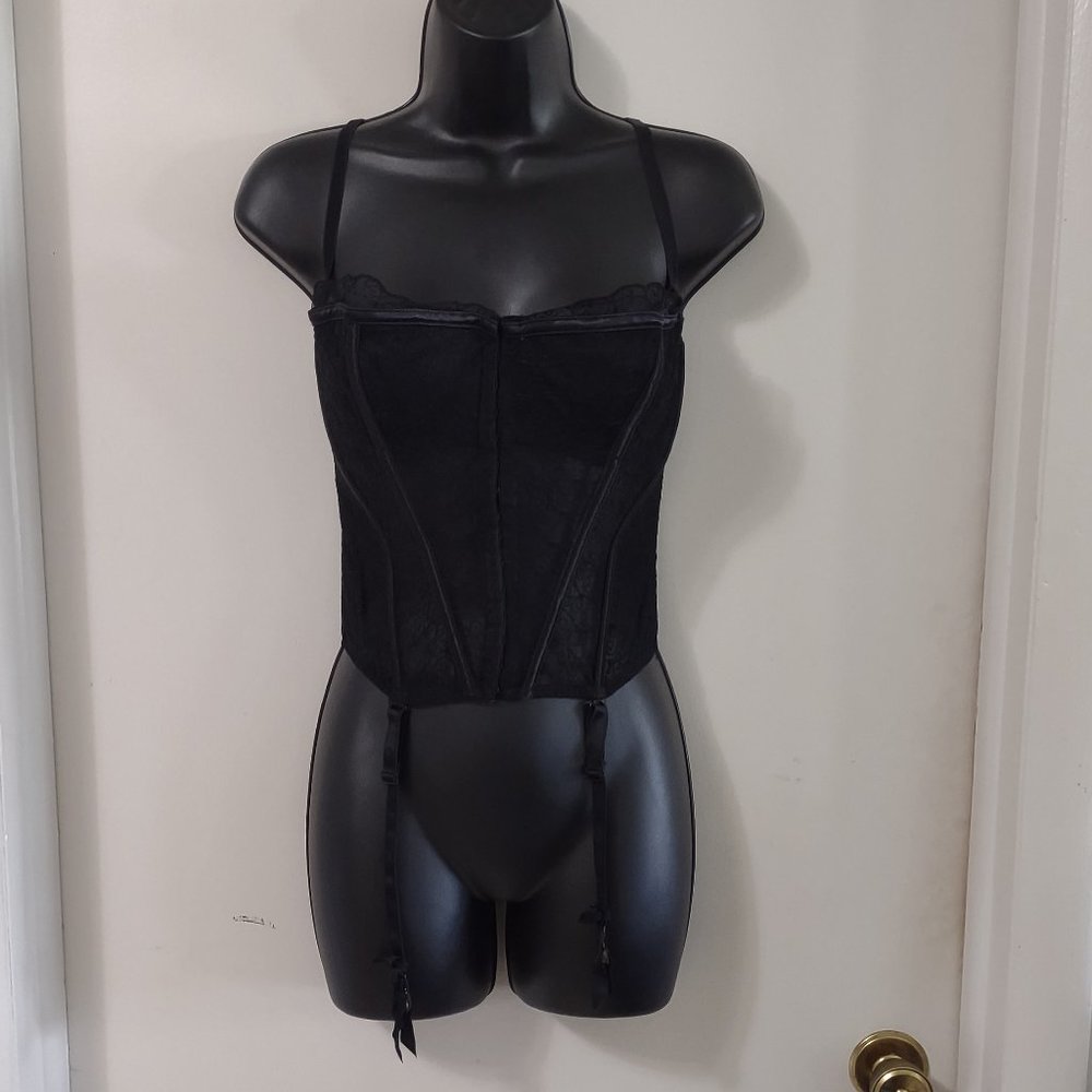 Victoria's Secret Black Lace Bustier/Corset 36B